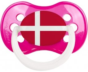 Drapeau Danemark Sucette Anatomique Rose foncé classique