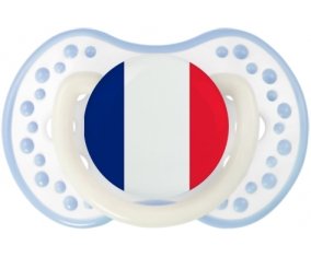 Drapeau France Tétine LOVI Dynamic Blanc-cyan classique