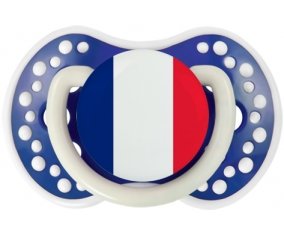 Drapeau France Tétine LOVI Dynamic Bleu-marine phosphorescente