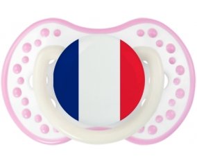 Drapeau France Tétine LOVI Dynamic Blanc-rose phosphorescente