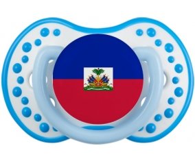 Drapeau Haïti Tétine LOVI Dynamic Blanc-bleu phosphorescente