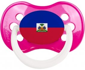 Drapeau Haïti Sucette Anatomique Rose foncé classique