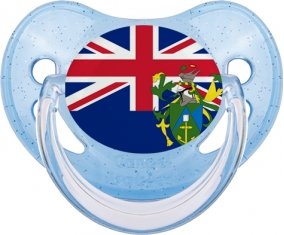 Drapeau Îles Pitcairn Tétine Physiologique Bleue à paillette