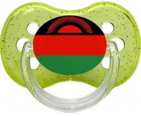 Drapeau Malawi Sucete Cerise Vert à paillette