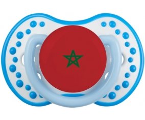 Drapeau Maroc Sucette LOVI Dynamic Blanc-bleu phosphorescente