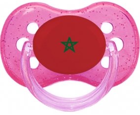 Drapeau Maroc Tétine Cerise Rose à paillette