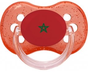 Drapeau Maroc Tétine Cerise Rouge à paillette