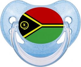 Drapeau Vanuatu Tétine Physiologique Bleue à paillette