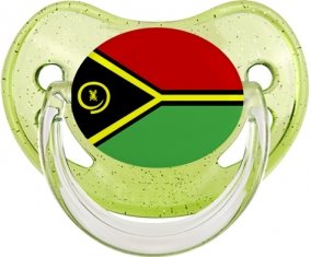 Drapeau Vanuatu Tétine Physiologique Vert à paillette