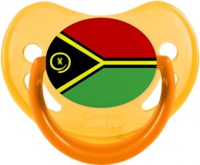 Drapeau Vanuatu Tétine Physiologique Jaune phosphorescente