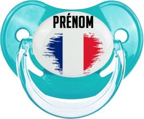 Drapeau effet pinceau France avec prénom : Sucette Physiologique personnalisée