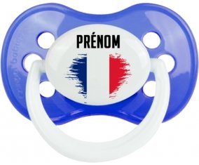 Drapeau effet pinceau France avec prénom : Sucette Anatomique personnalisée