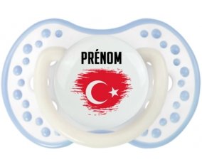 Drapeau effet pinceau Turquie avec prénom Sucette LOVI Dynamic Blanc-cyan classique