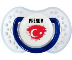 Drapeau effet pinceau Turquie avec prénom Sucette LOVI Dynamic Marine-blanc-bleu classique