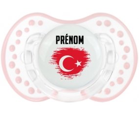 Drapeau effet pinceau Turquie avec prénom Sucette LOVI Dynamic Retro-blanc-rose-tendre classique