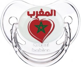 Maroc en arabe + cœur Tétine Physiologique Transparent classique