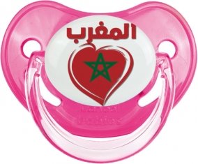 Maroc en arabe + cœur Tétine Physiologique Rose classique