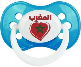 Maroc en arabe + cœur Sucete Anatomique Cyan classique