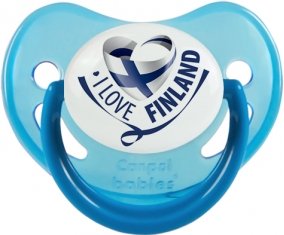 I Love Finland Tétine Physiologique Bleue phosphorescente