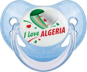 I love algeria design 2 Tétine Physiologique Bleue à paillette