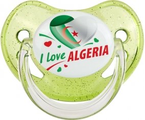 I love algeria design 2 Tétine Physiologique Vert à paillette