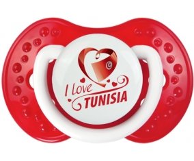 I love Tunisia design 1 Sucette LOVI Dynamic Blanc-rouge classique