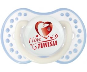 I love Tunisia design 1 Sucette LOVI Dynamic Blanc-cyan classique