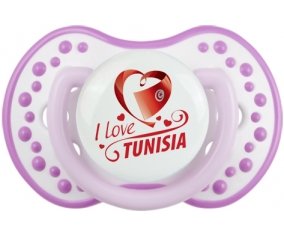 I love Tunisia design 1 Sucette LOVI Dynamic Blanc-mauve classique