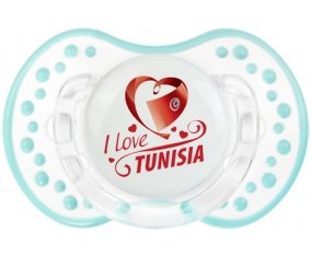 I love Tunisia design 1 Sucette LOVI Dynamic Retro-blanc-lagon classique