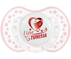 I love Tunisia design 1 Sucette LOVI Dynamic Retro-blanc-rose-tendre classique