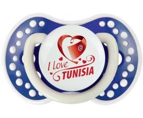 I love Tunisia design 1 Sucette LOVI Dynamic Bleu-marine phosphorescente