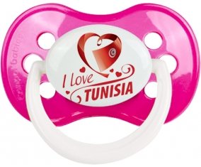 I love Tunisia design 1 Tétine Anatomique Rose foncé classique