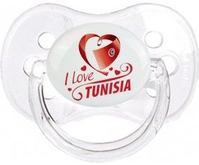 I love Tunisia design 1 Sucette Cerise Transparent classique