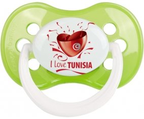 I love Tunisia design 2 Sucette Anatomique Vert classique