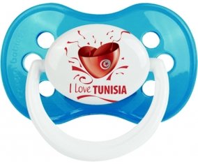 I love Tunisia design 2 Sucette Anatomique Cyan classique