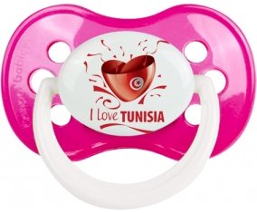 I love Tunisia design 2 Sucette Anatomique Rose foncé classique