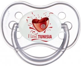 I love Tunisia design 2 Sucette Anatomique Transparente classique