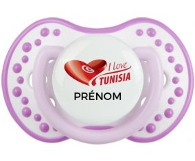 I love Tunisia design 3 avec prénom Sucete LOVI Dynamic Blanc-mauve classique