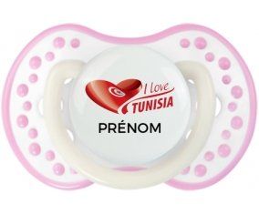 I love Tunisia design 3 avec prénom Sucete LOVI Dynamic Blanc-rose phosphorescente