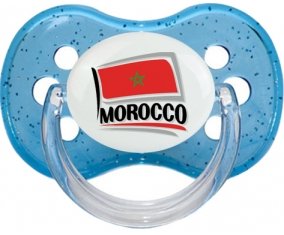 Flag Morocco design 1 Tétine Cerise Bleu à paillette