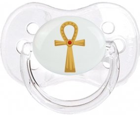 Croix copte égyptienne en or ou ankh avec rustone ( Croix de la vie ) Tétine Cerise Transparent classique