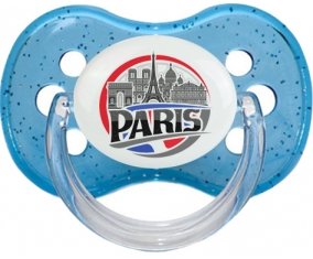 Ville de Paris design 1 Tétine Cerise Bleu à paillette