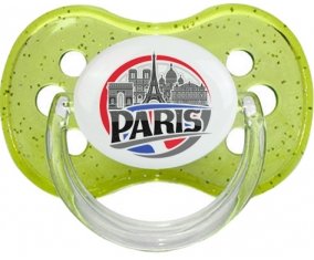 Ville de Paris design 1 Tétine Cerise Vert à paillette