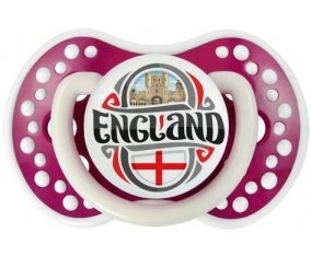 Flag England Tétine LOVI Dynamic Fuchsia phosphorescente