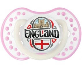 Flag England Tétine LOVI Dynamic Blanc-rose phosphorescente