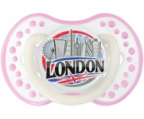 Ville de London Tétine LOVI Dynamic Blanc-rose phosphorescente