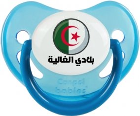 Drapeau Algérie Blédi al ghalia en arabe Sucette Physiologique Bleue phosphorescente