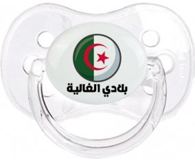 Drapeau Algérie Blédi al ghalia en arabe Sucette Cerise Transparent classique