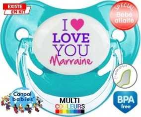 Tetine I love you marraine style2 embout Physiologique personnalisée