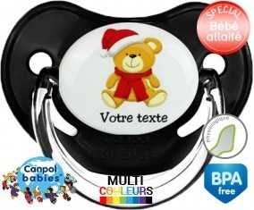 Ourson noël + prénom: Sucette Physiologique-su7.fr